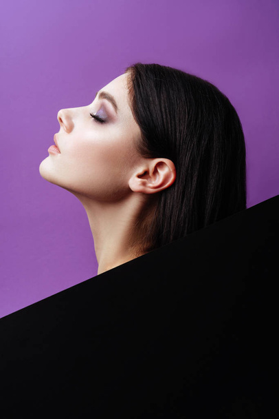 Portrait of a woman w, all shades of purple. - Фото, зображення