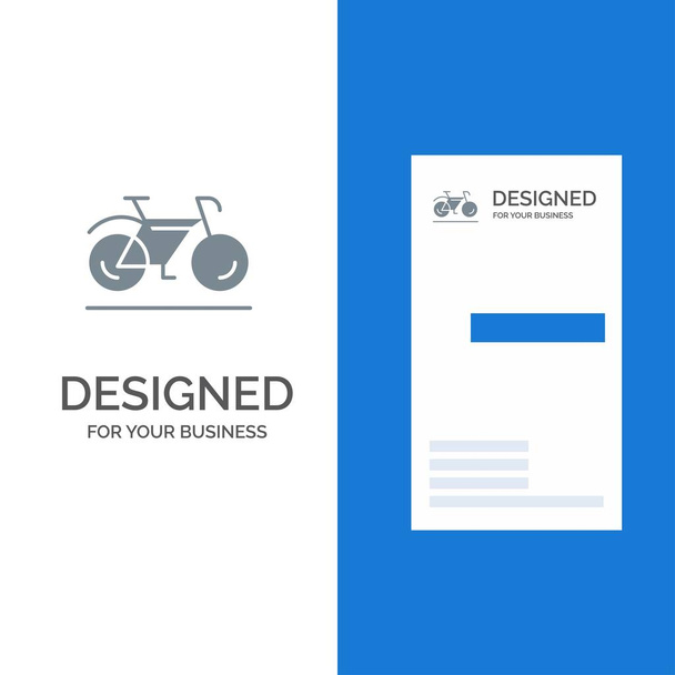 Bicycle, Movement, Walk, Sport Grey Logo Design and Business Car - Vector, Image