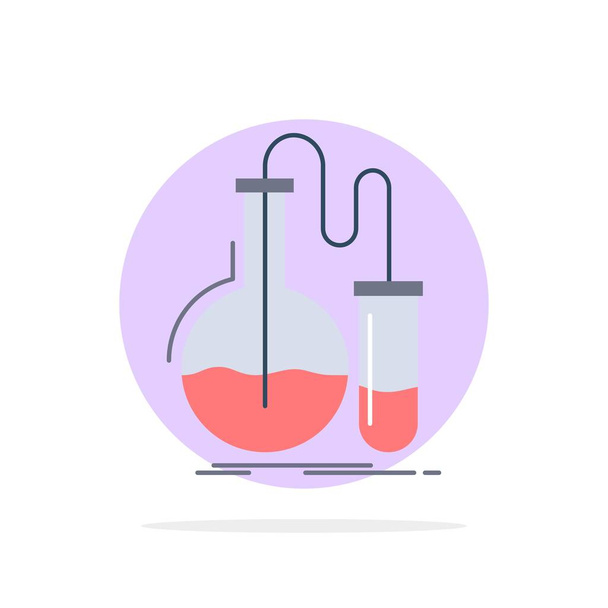 Analysis, chemistry, flask, research, test Flat Color Icon Vecto - Vecteur, image