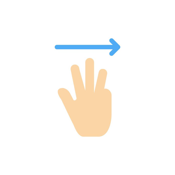 Hand, Hand-Cursor, nach oben, rechts flache Farbe Symbol. Banner mit Vektorsymbolen - Vektor, Bild