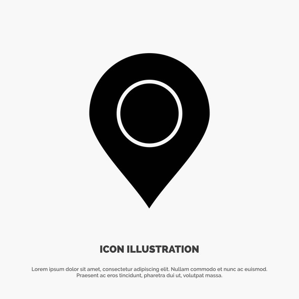 Mapa, Ubicación, Pin, Mundo sólido Glifo Icono vector
 - Vector, imagen