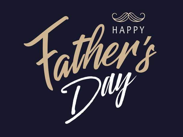 Creative Happy Fathers Day Greeting Card On Blue Background - Vector, Image
