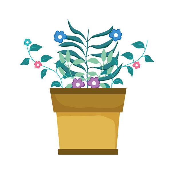 schattig kamerplant florale decoratie vector illustratie ontwerp - Vector, afbeelding
