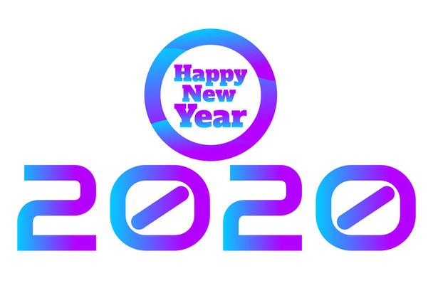 Feliz Año Nuevo 2020. Lettering día de fiesta elementos de estilo moderno ingenio
 - Vector, imagen