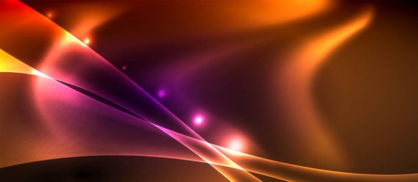 Brillante brillante fondo de onda de luz de neón
 - Vector, imagen