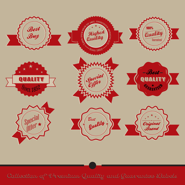Collection of Premium Quality and Guarantee Labels - Vector, afbeelding