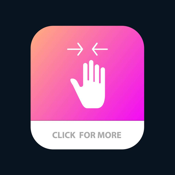 Χέρι, χειρονομία, τσίμπημα, βέλος, ζουμ στο Mobile App κουμπί. Android  - Διάνυσμα, εικόνα