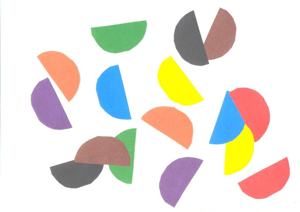 Aplicação de papel cortado de colorido com tesoura
 - Foto, Imagem