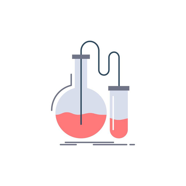 Analysis, chemistry, flask, research, test Flat Color Icon Vecto - Wektor, obraz