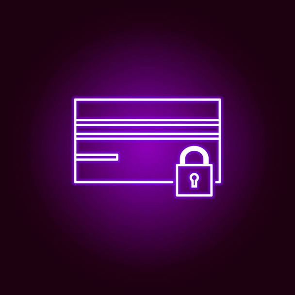 Hacker, ikona karty kredytowej w stylu Neon. Może być używany do Internetu, logo, aplikacja mobilna, UI, UX  - Wektor, obraz