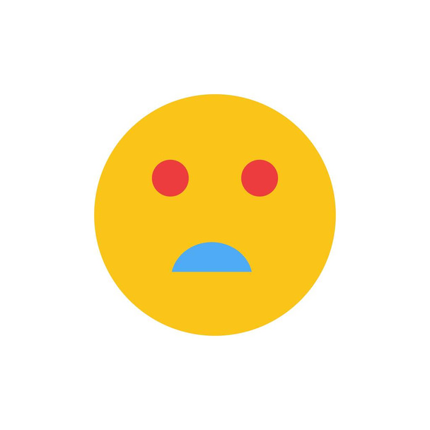 Traurig, Emojis, Schule flache Farbe Symbol. Vektor Symbol Banner templat - Vektor, Bild