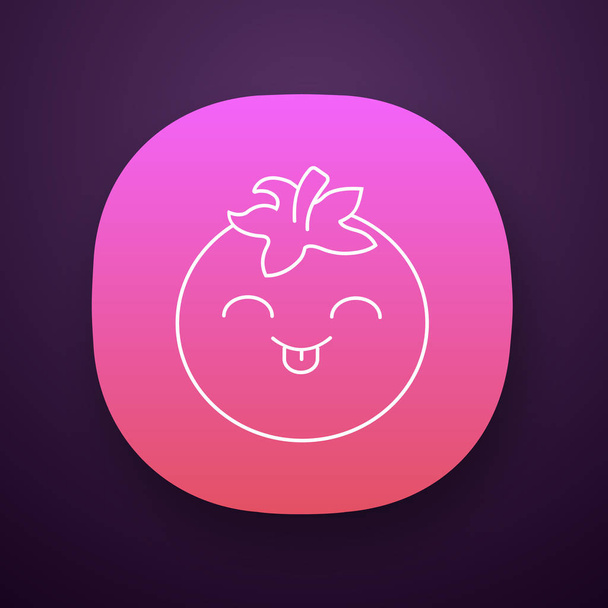 Tomato cute kawaii app character - Vetor, Imagem