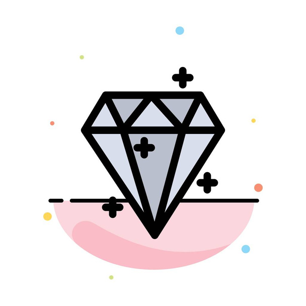 Diamant, Cristal, Succès, Prix Abstrait Couleur Plate Icône Templa
 - Vecteur, image