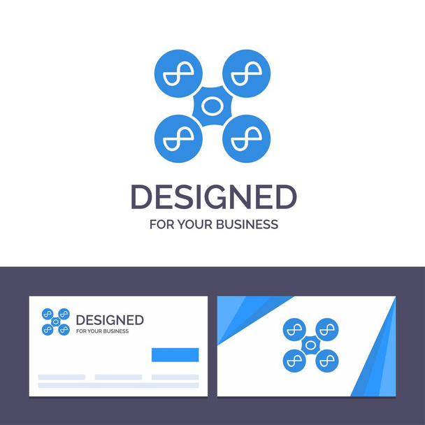 Креативна візитна картка та шаблон логотипу Drone, Fly, Quad copter
 - Вектор, зображення