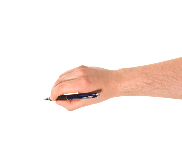 Hand holding a pen isolated - Foto, Imagem