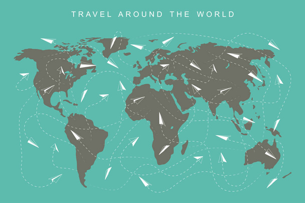 viajar alrededor del mundo - Vector, imagen