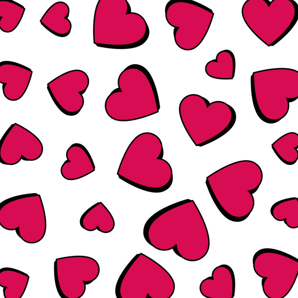 Herzen Liebe Muster Hintergrund - Vektor, Bild