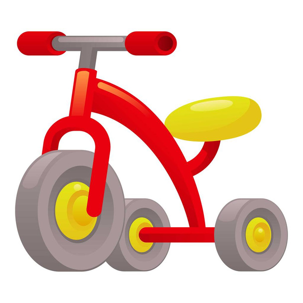 Red tricycle icon, cartoon style - Vektor, obrázek