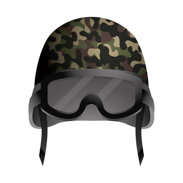 Vojenská přilba ikona kreslená vektorová ilustrace grafika Design - Vektor, obrázek