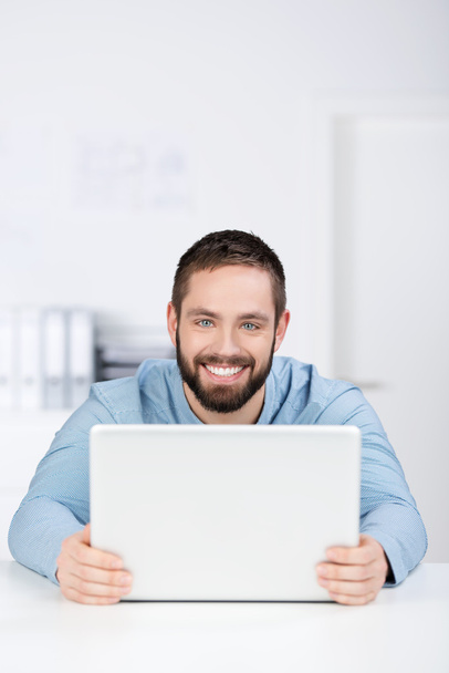 Businessman With Digital Tablet At Desk - Photo, image
