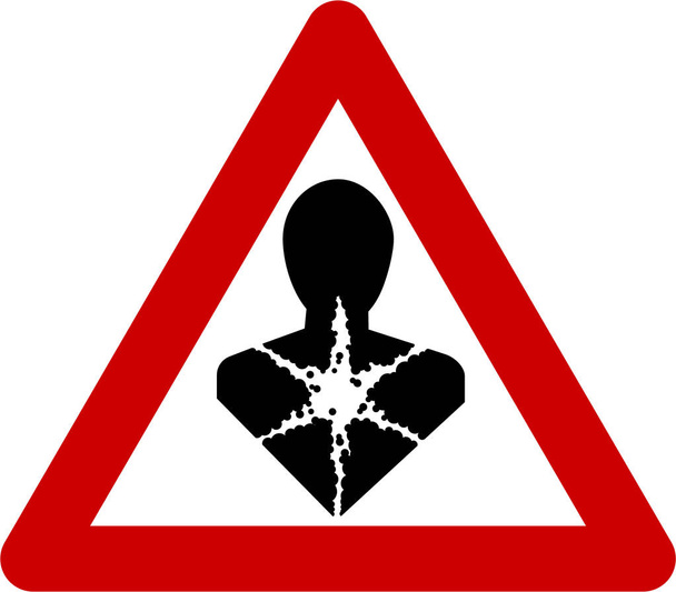 Signo de advertencia con sustancias cancerígenas
 - Foto, Imagen