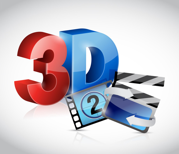 3D movie concept illustration - Φωτογραφία, εικόνα