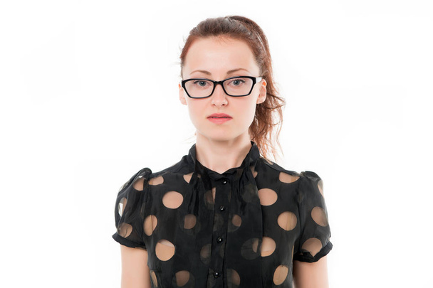Teacher of the year. Confident teacher wearing glasses in formal style. Pretty female teacher with smart look through glasses. School teacher with makeup and hairstyle - Foto, Imagen