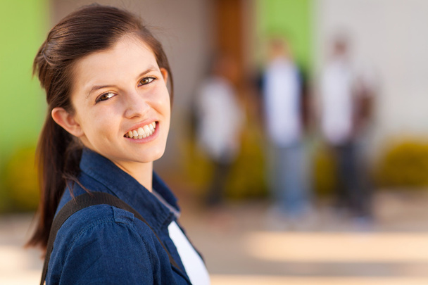 young high school girl smiling - Foto, Imagen