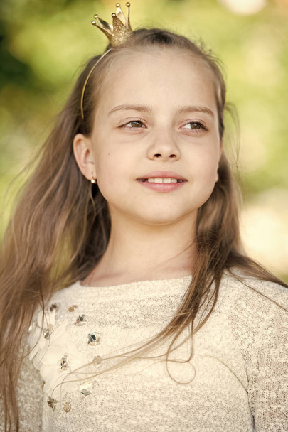 Portrait of a lovely little happy princess girl - Фото, изображение
