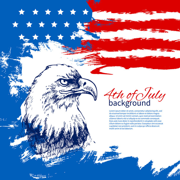 Banners of 4th July backgrounds with American flag. Independence Day - Vector, Image