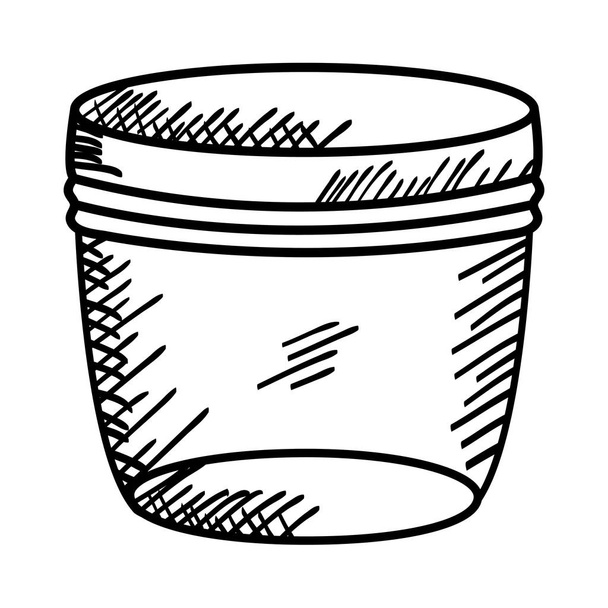 mason jar glass with lid drawing vector illustration design - Vector, Image