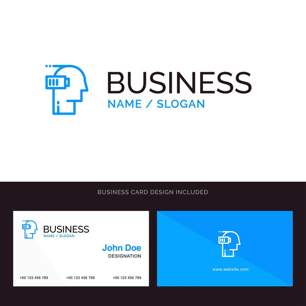 Батарея, виснаження, низький, психічний, розум синій бізнес логотип і BU - Вектор, зображення