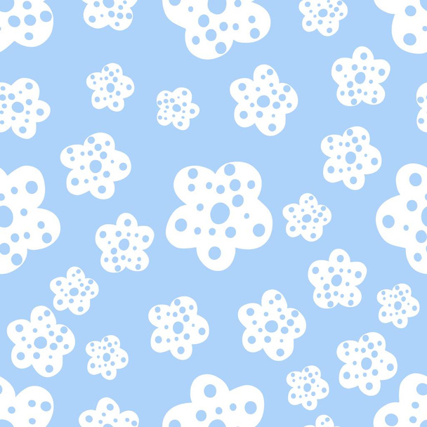 Daisy field. Simple chamomile flowers seamless pattern. - Vector, Image