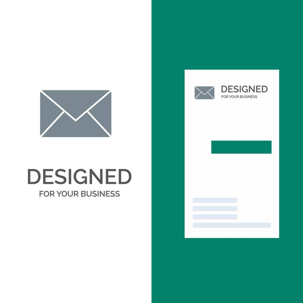 E-Mail, Mail, Nachricht, SMS, graues Logo-Design und Visitenkartenobjekt - Vektor, Bild