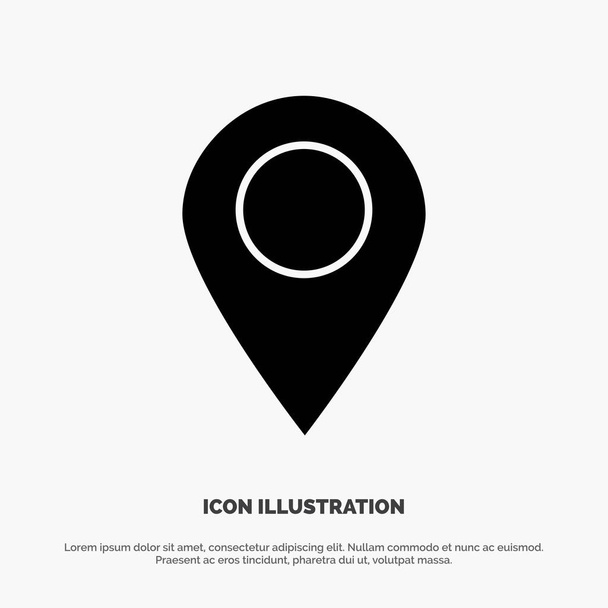 Ubicación, Mapa, Marcador, Pin solid Glyph Icon vector
 - Vector, imagen