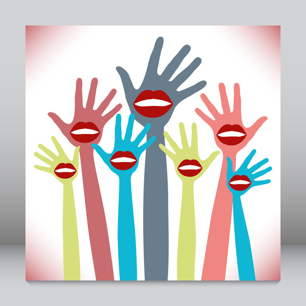 Lip hands party design. - Vector, Image