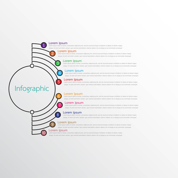 Vektor-Infografik-Vorlagen für detaillierte Berichte. Alle 10 Themen. - Vektor, Bild