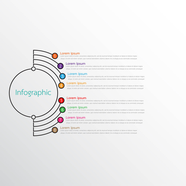 Vector infografische sjablonen gebruikt voor gedetailleerde rapporten. Alle 8 onderwerpen. - Vector, afbeelding