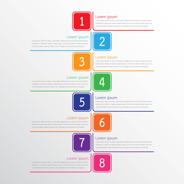 Vector infographic templates used for detailed reports. All 8 topics. - ベクター画像