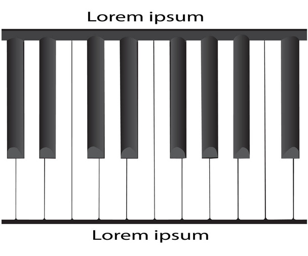 black and white piano note vector - Vector, Image