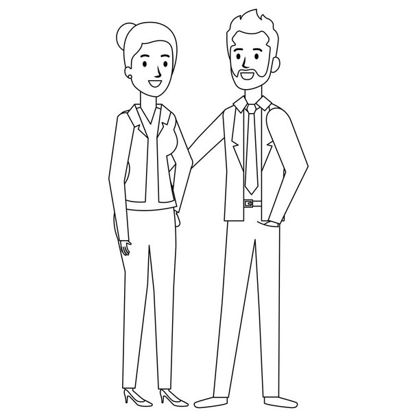 üzleti pár avatar karakter - Vektor, kép