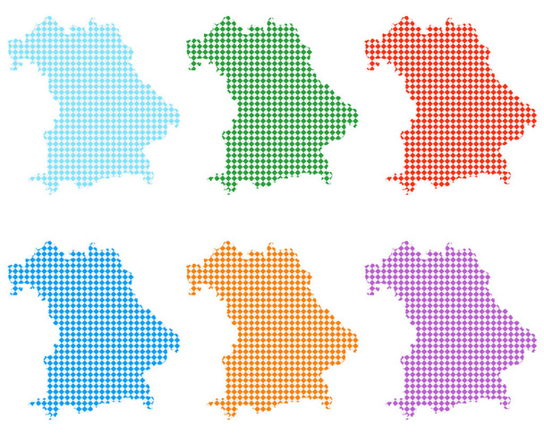 Mapy Bavorska s malými kosočtverci - Vektor, obrázek