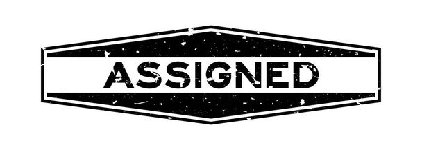Grunge negro palabra asignada sello de goma hexágono sobre fondo blanco
 - Vector, Imagen