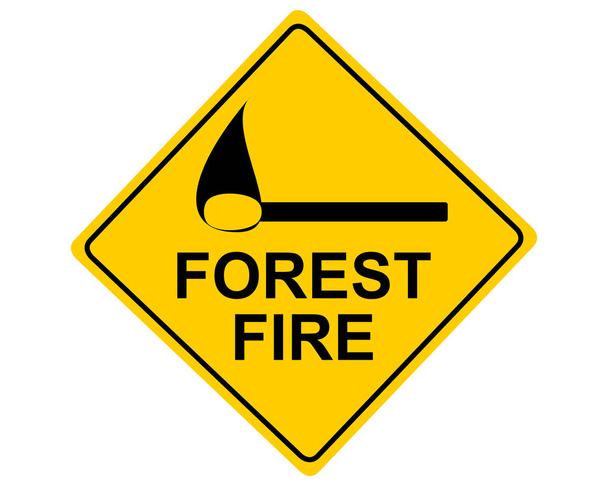 Verkeersbord Forest Fire op wit - Vector, afbeelding
