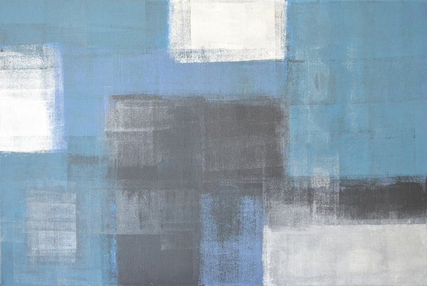 Pintura de arte abstrata cinza e azul
 - Foto, Imagem