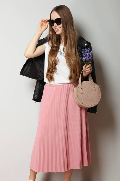 girl in fashionable spring clothes - Photo, Image