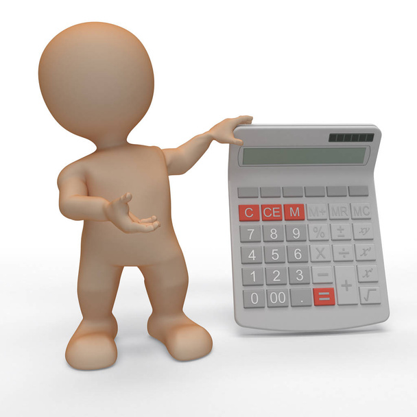 3D Morph Man with Calculator - Photo, Image
