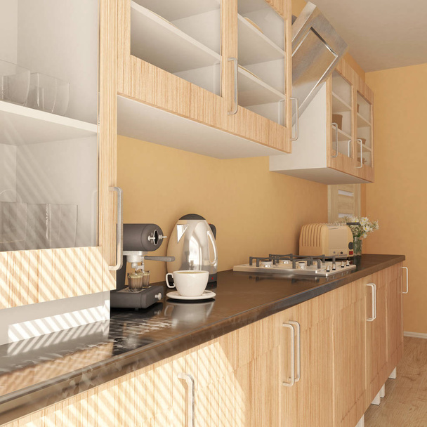 Renderöinti 3D Contemporary keittiö
 - Valokuva, kuva