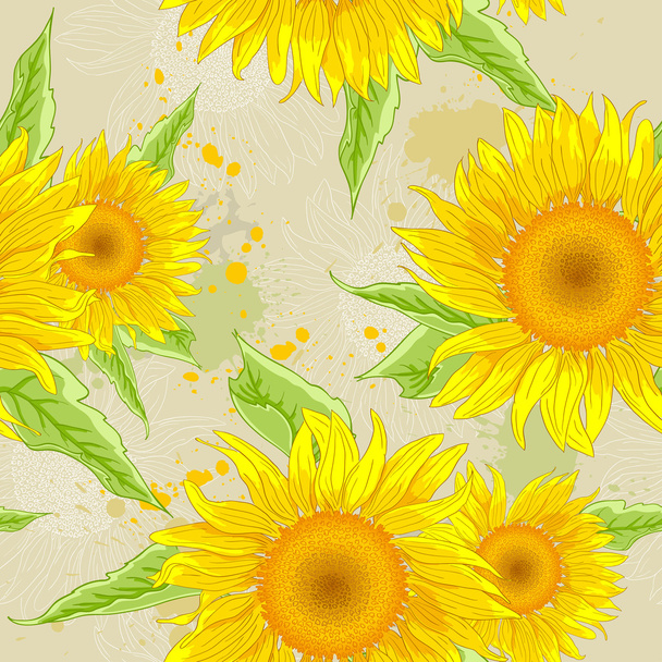 Sunflowers background - Vector, imagen