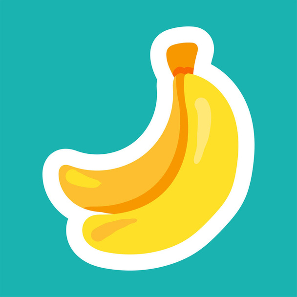 Banana fruit flat vector illustration - Vektör, Görsel